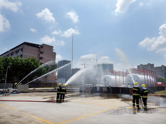 博羅消防大隊(duì)和搶險(xiǎn)救災(zāi)隊(duì)正在控制災(zāi)情。